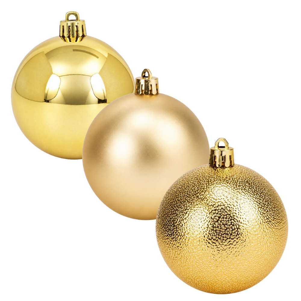 Bola de Natal Mista Dourada 10cm Rio Master