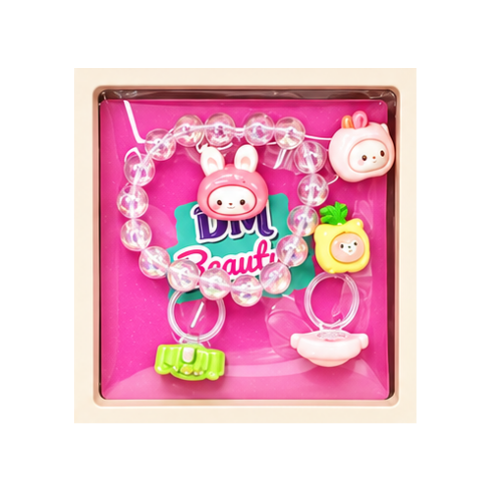 Kit Pulseira, Brinco e Anel Infantil DM Brasil