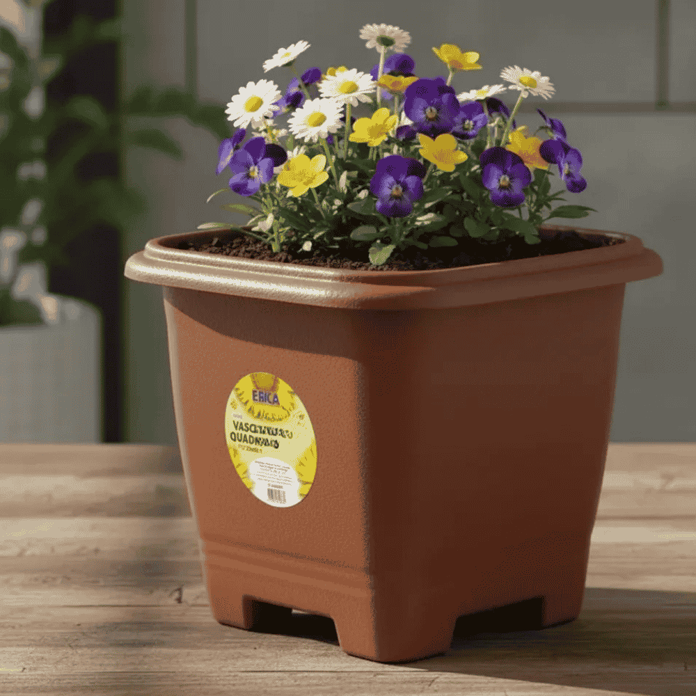 Vaso Quadrado Cerâmico 2 Litros Ercaplast