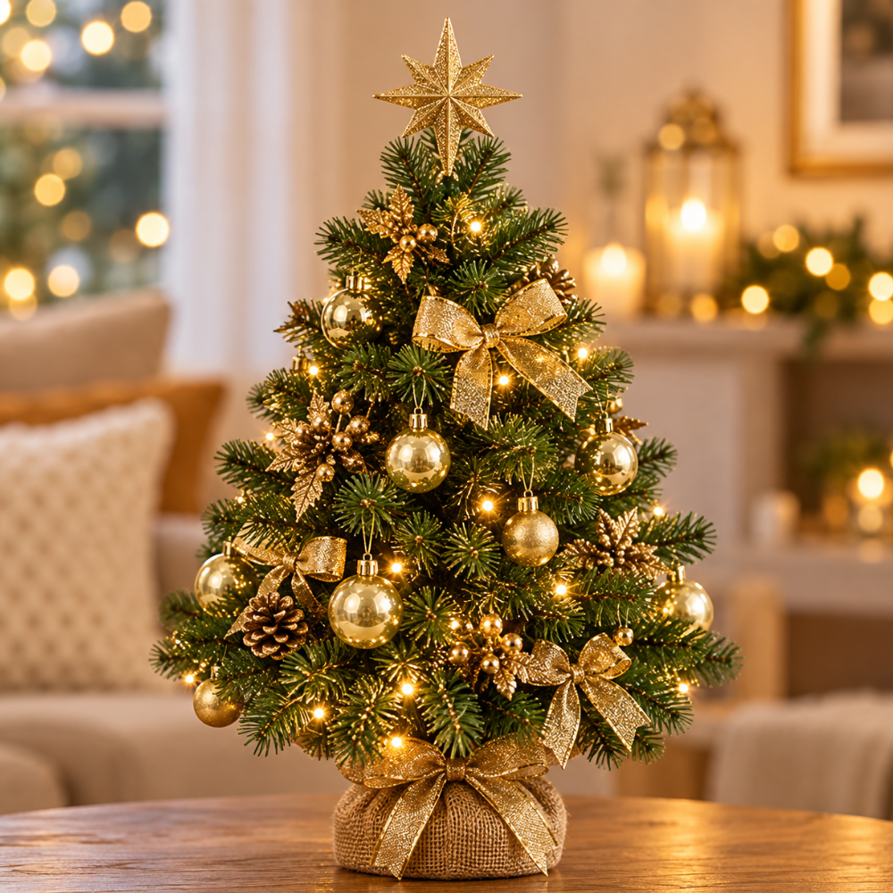 Bola Decorativa para Árvore de Natal Dourada Lisa 3cm 6 Peças Multiart
