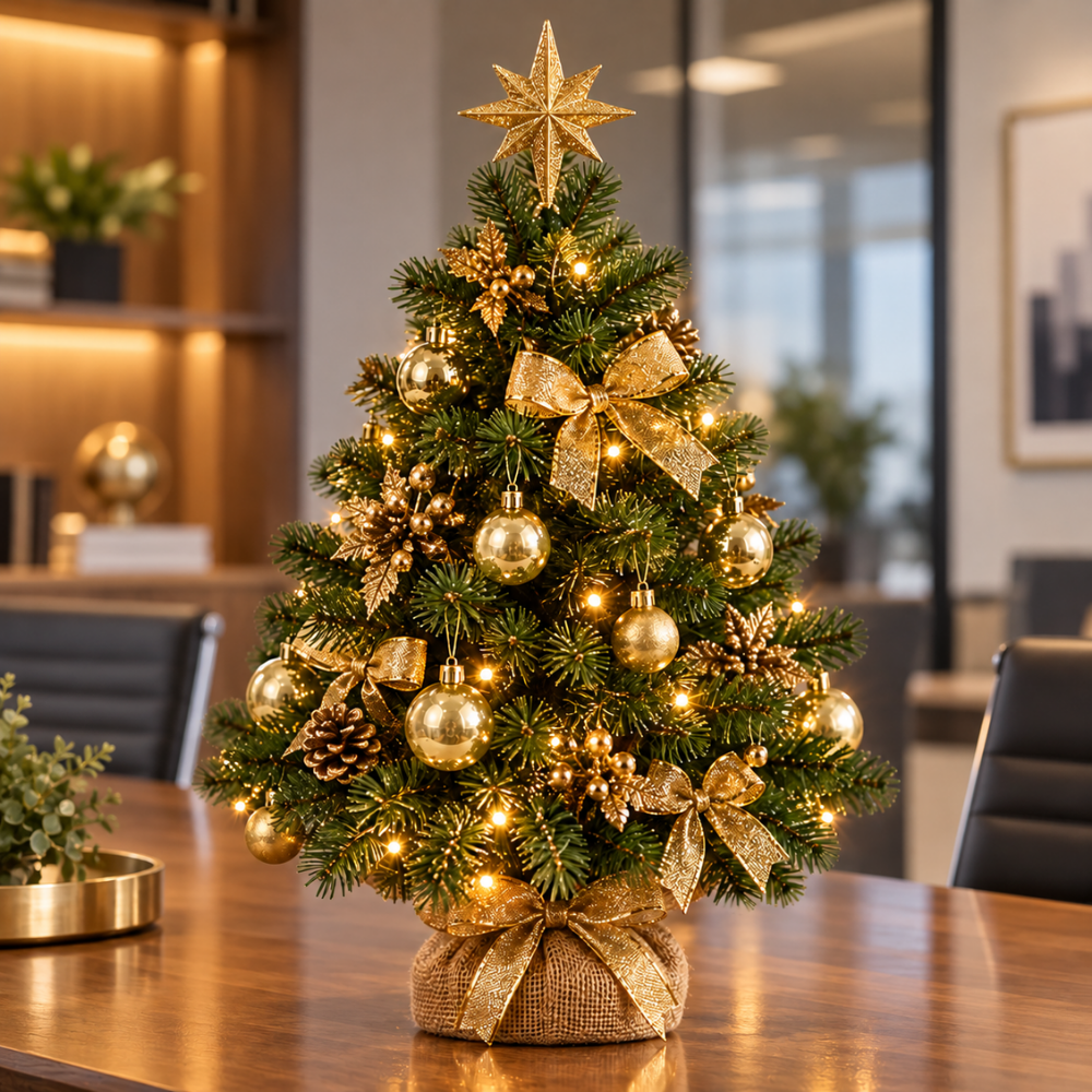 Bola Decorativa para Árvore de Natal Dourada Lisa 3cm 6 Peças Multiart