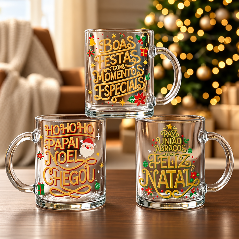 Caneca Decorada de Natal 330ml Multiart