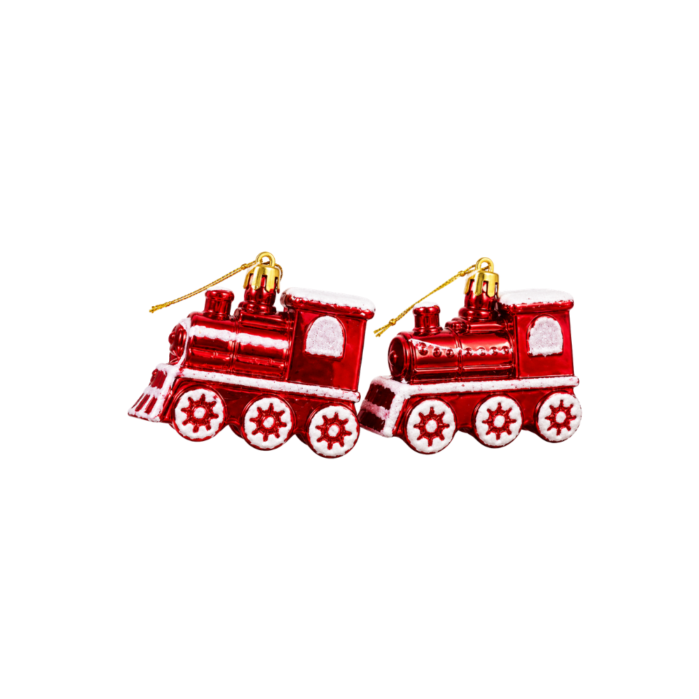 Trem Decorativo de Natal 5,5x6cm 2 Peças Multiart