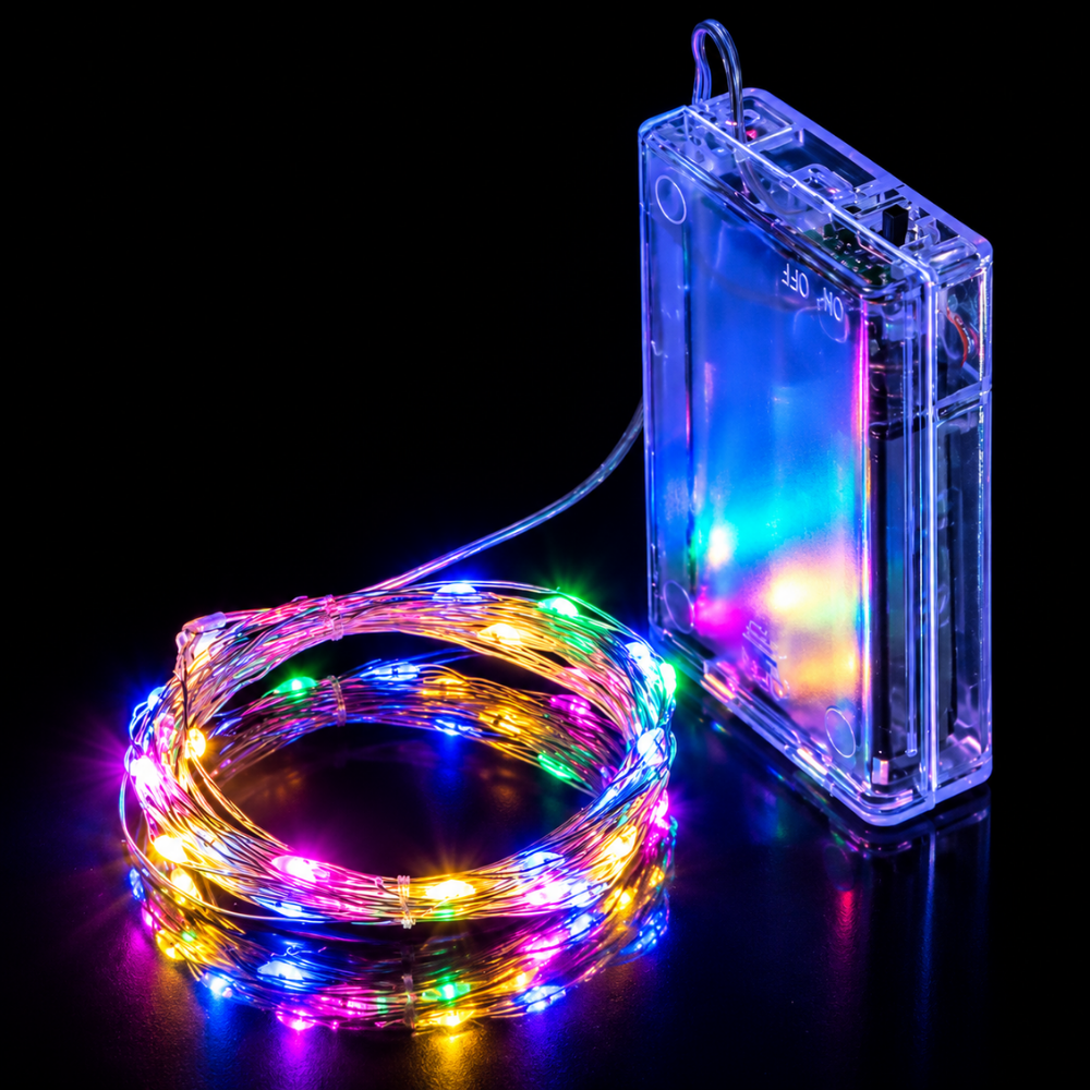 Fio de Fada Luminoso Colorido 5 Metros 50 LEDs Multiart