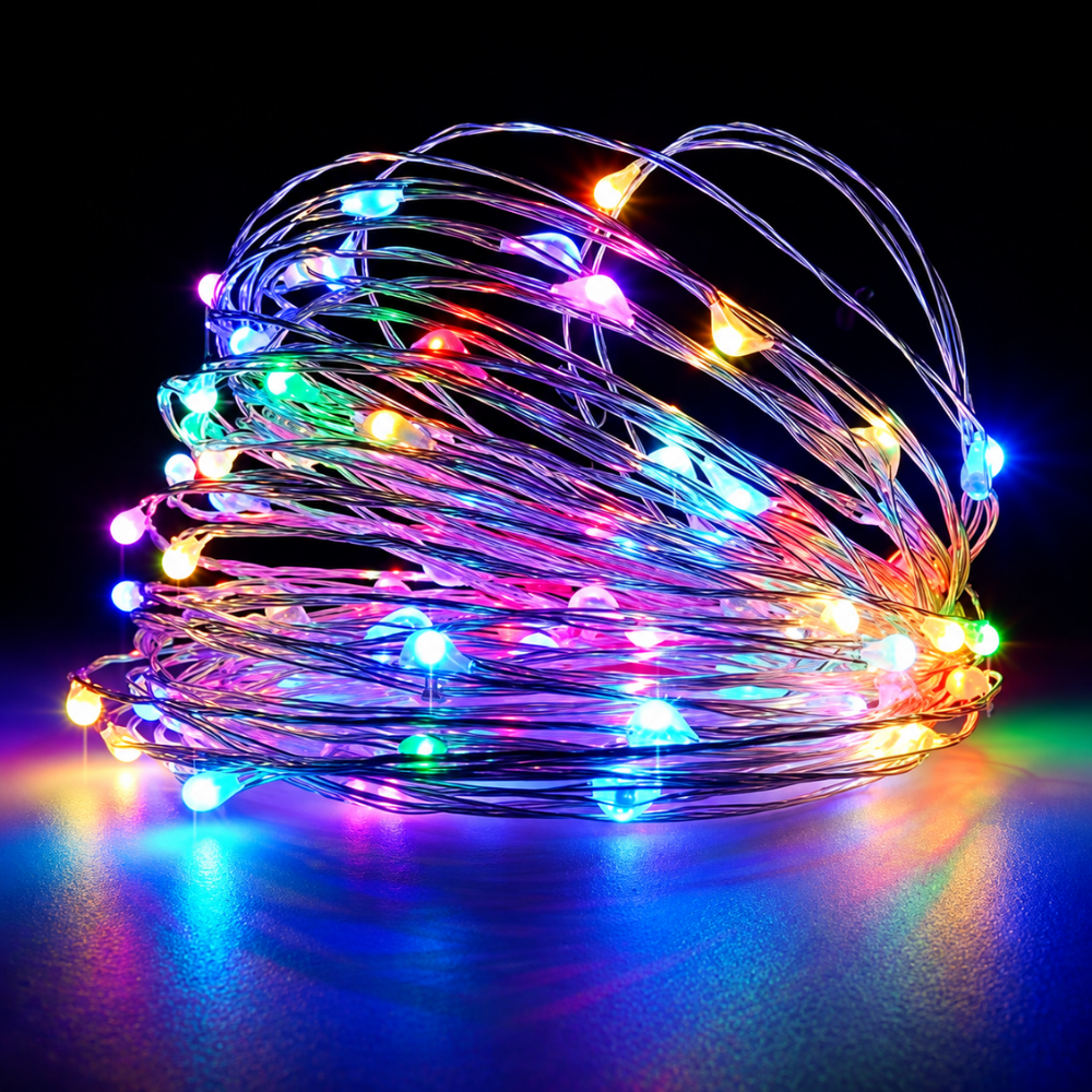 Fio de Fada Luminoso Colorido 5 Metros 50 LEDs Multiart