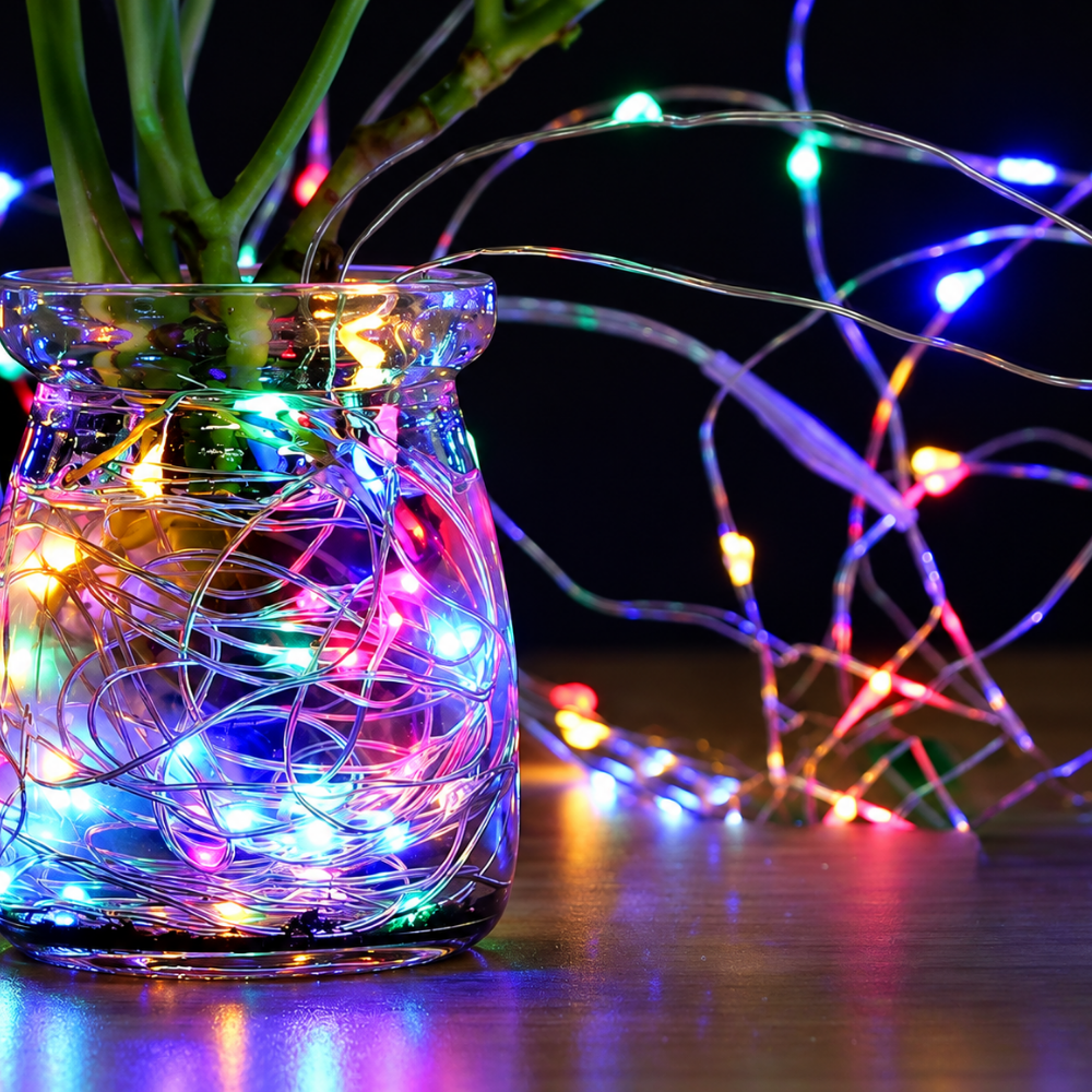 Fio de Fada Luminoso Colorido 5 Metros 50 LEDs Multiart