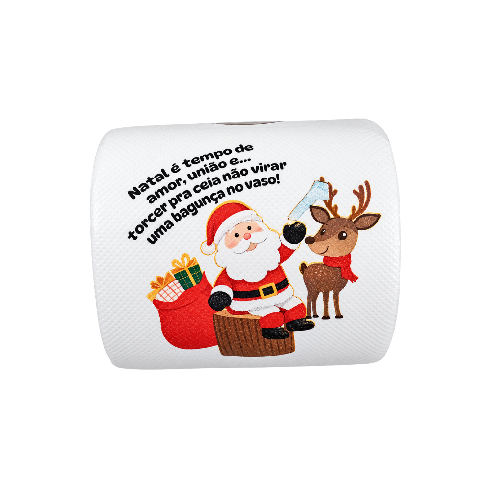 Papel Higiênico Decorado de Natal 20 Metros Multiart