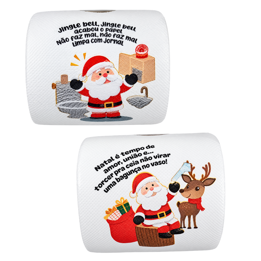 Papel Higiênico Decorado de Natal 20 Metros Multiart