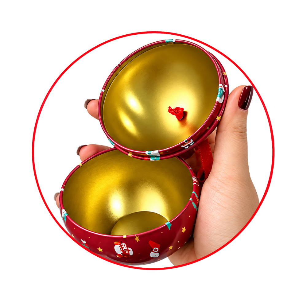 Bola de Metal Decorativa de Natal Noite Encantada 8,5cm Multiart