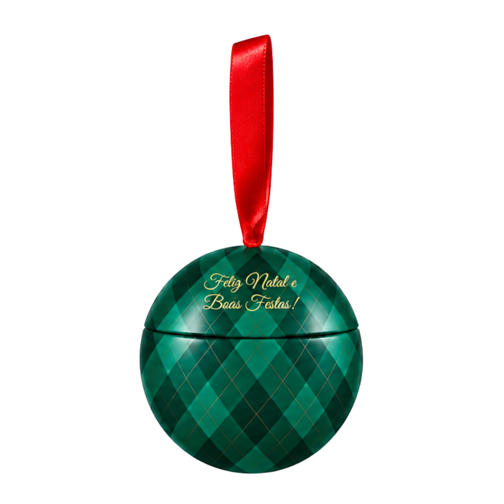 Bola de Metal Decorativa de Natal Noite Encantada 8,5cm Multiart