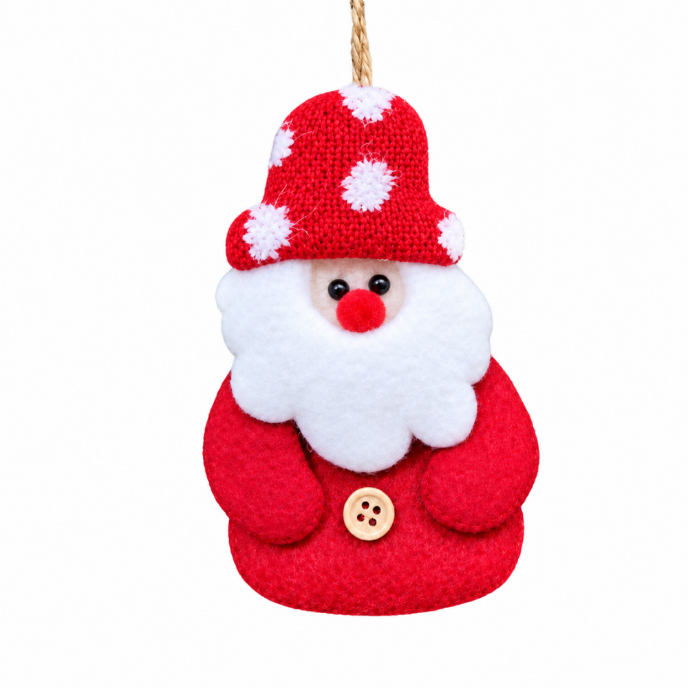 Pendente Boneco Natalino Vermelho 13x8cm Rio Master