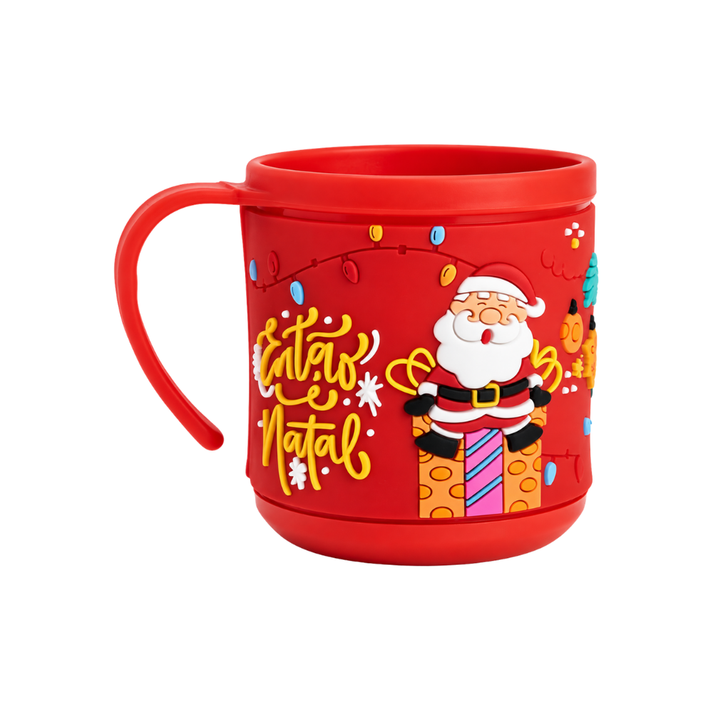 Caneca Plástica Infantil Temática de Natal 200ml Rio Master