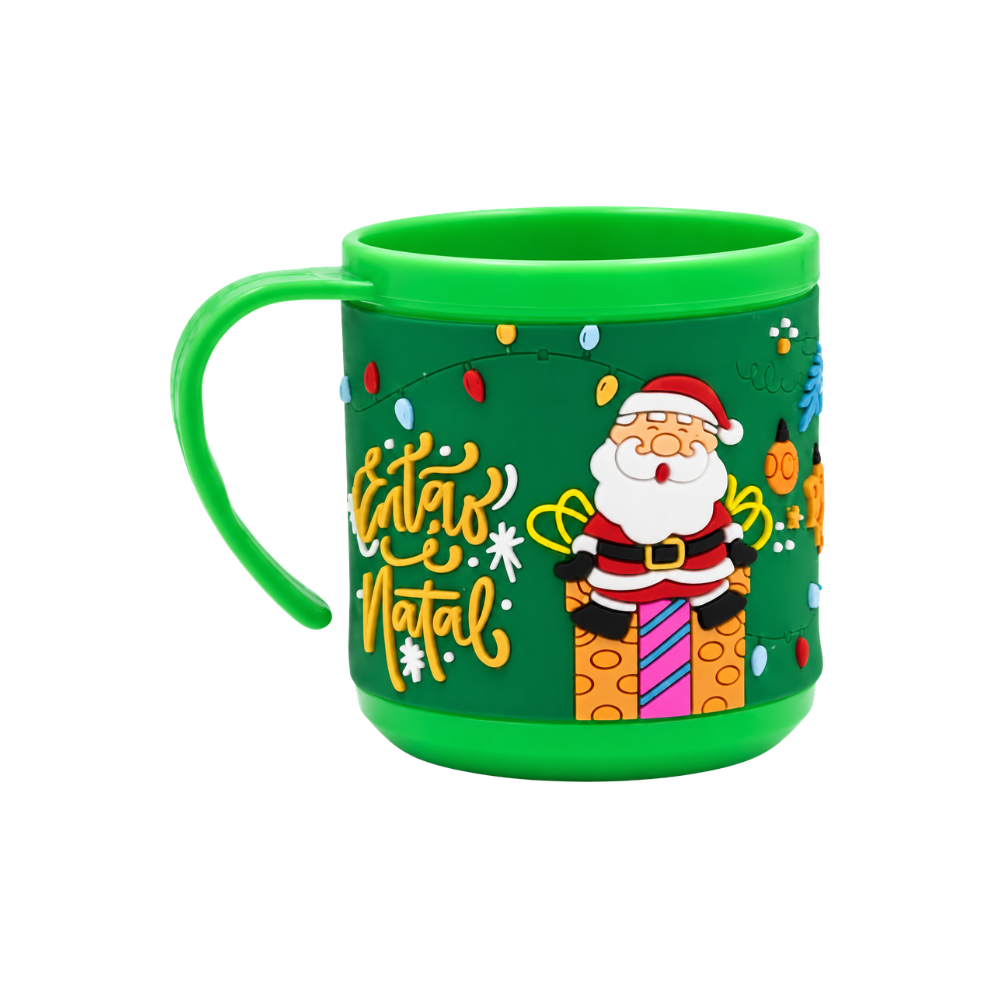 Caneca Plástica Infantil Temática de Natal 200ml Rio Master