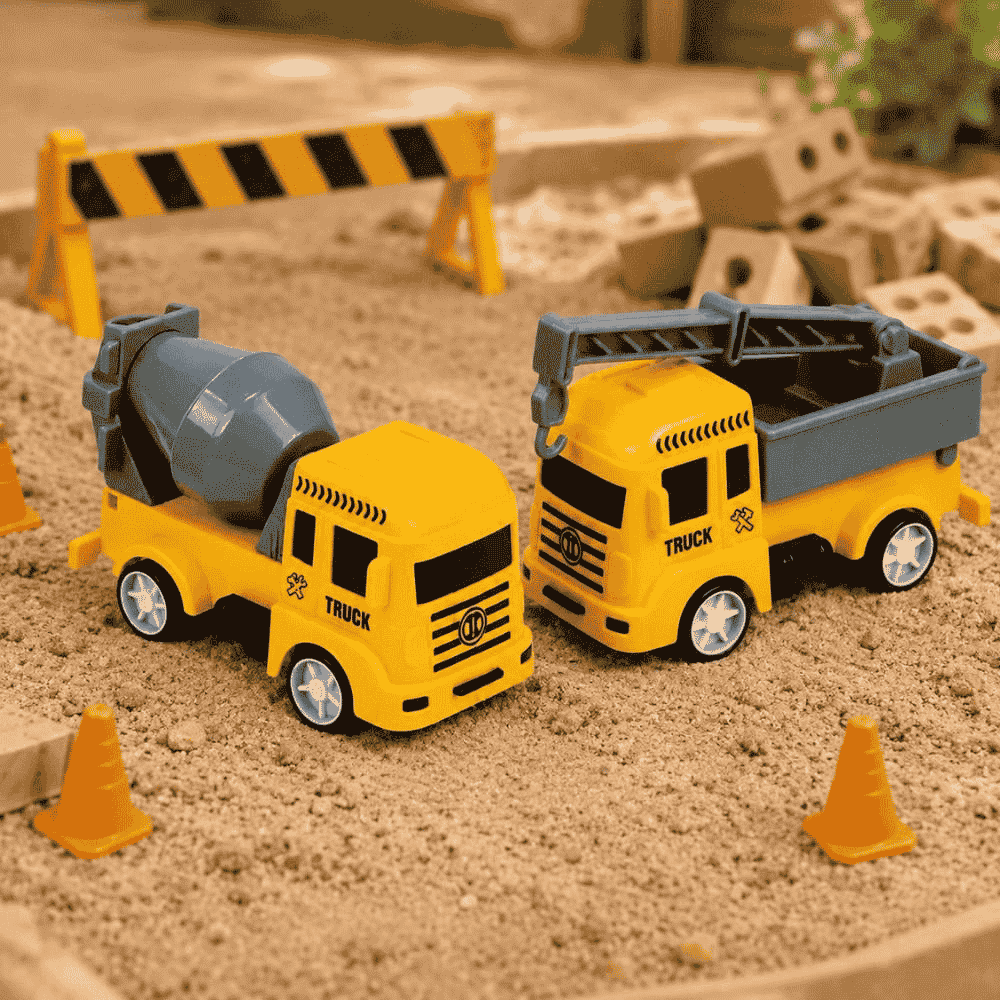 Mini Carro Construção Duplo Fricção Ark Toys - Cx 6 Unidades