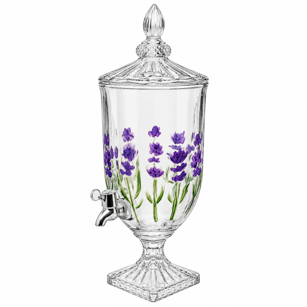 Suqueira com Pé e Tampa Lavanda Hand Painting 4,5L Coliseu