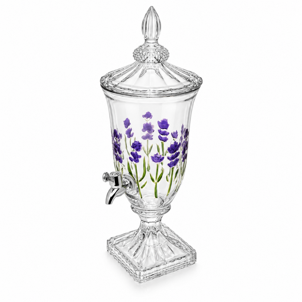 Suqueira com Pé e Tampa Lavanda Hand Painting 2L Coliseu