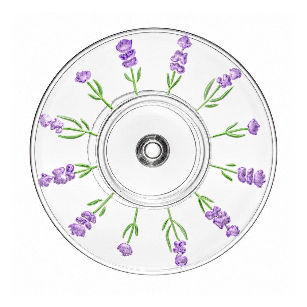 Prato com Pé Lavanda Hand Painting 19cm Cristal Coliseu