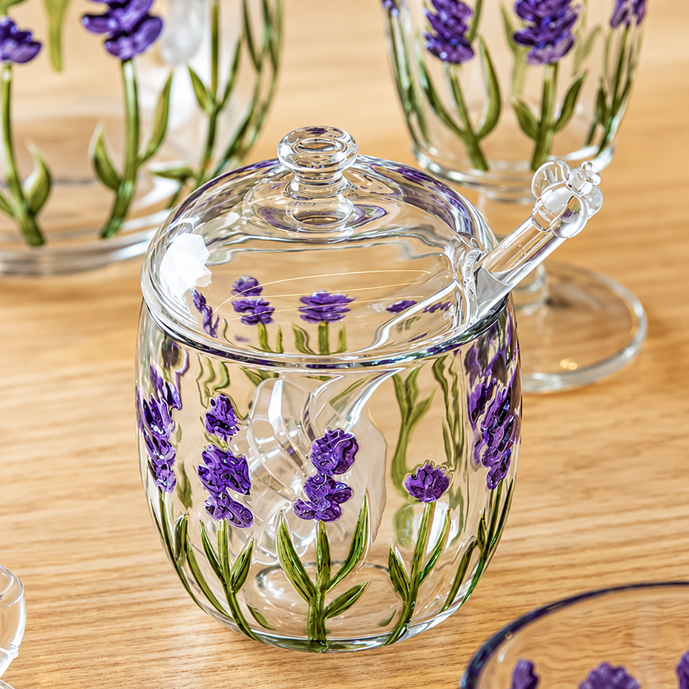 Meleira com Pegador e Tampa Lavanda Hand Painting 250ml Coliseu
