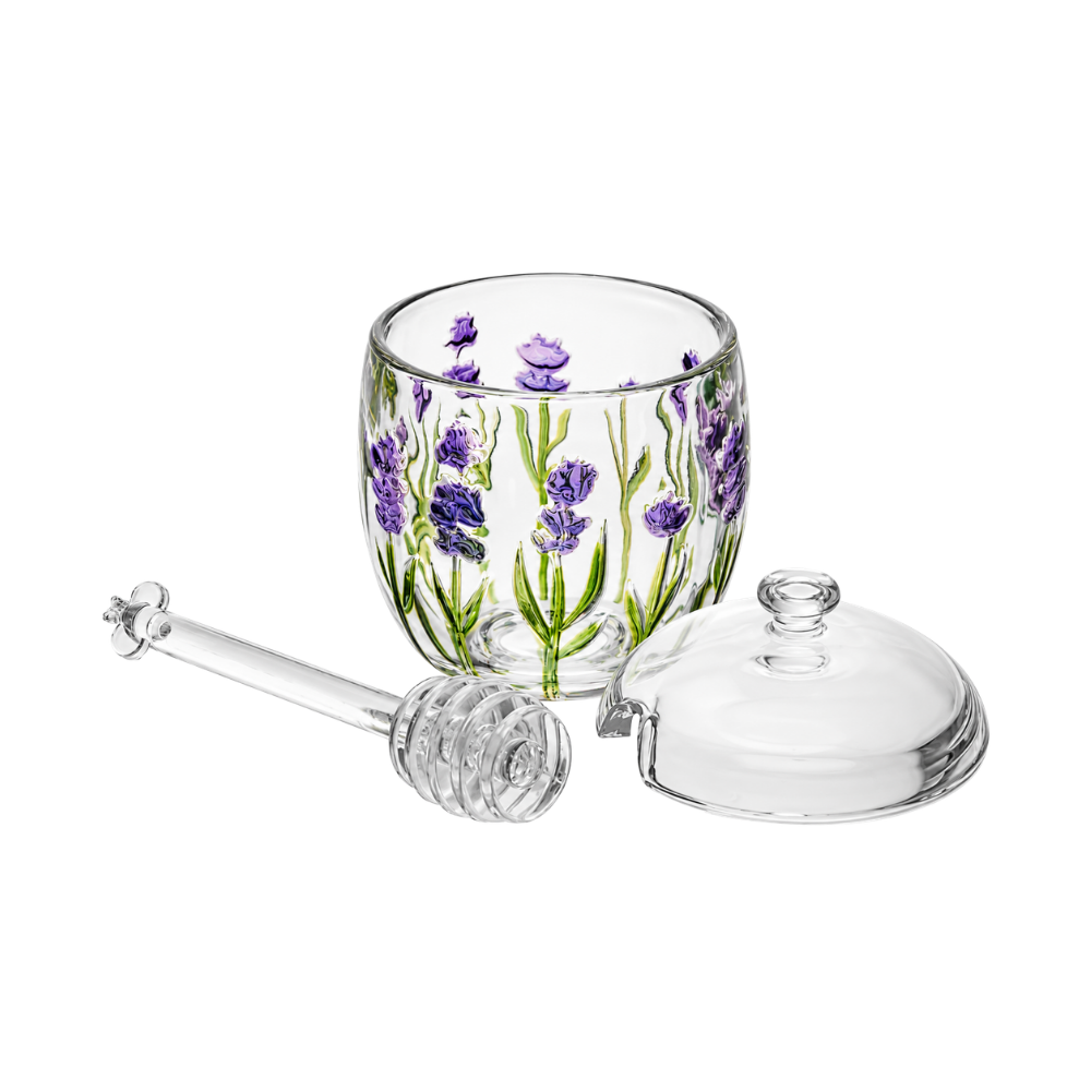 Meleira com Pegador e Tampa Lavanda Hand Painting 250ml Coliseu