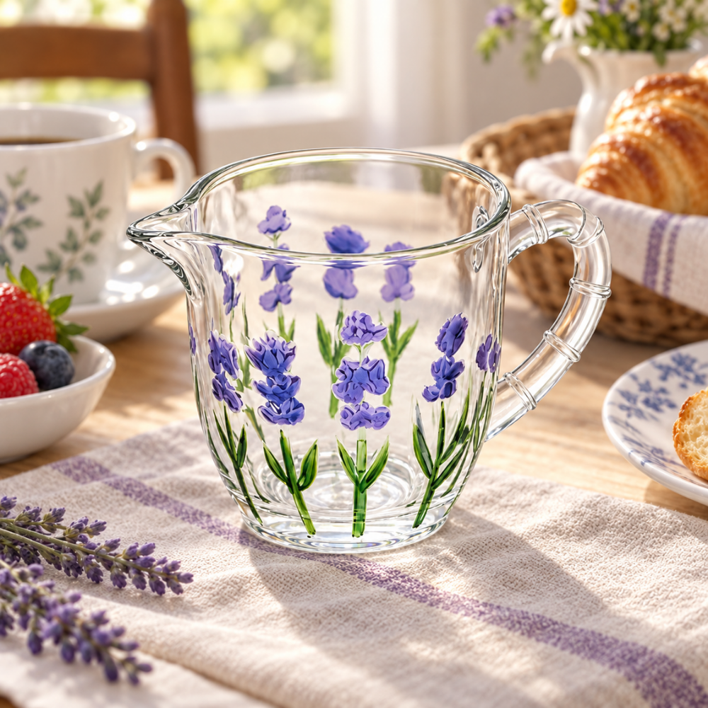 Leiteira Lavanda Hand Painting 240ml Cristal Coliseu