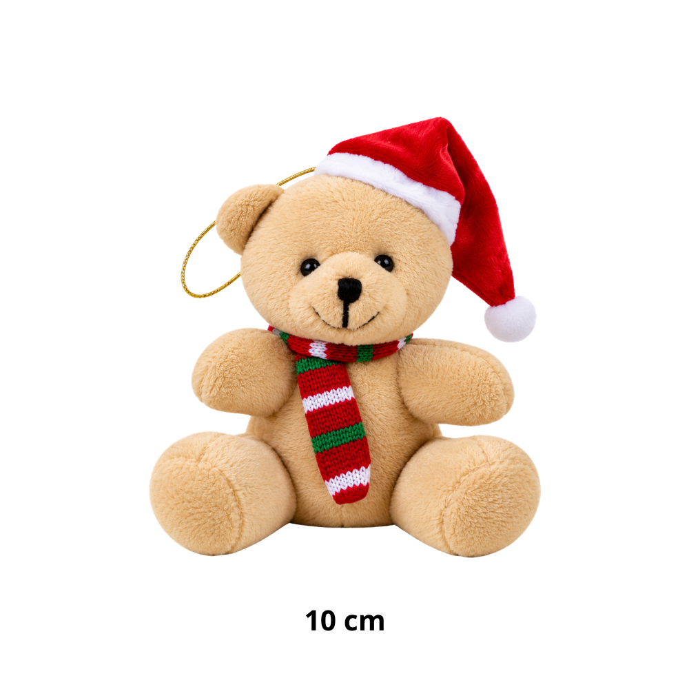 Urso de Pelúcia Enfeite Pequeno de Natal 10cm Multiar