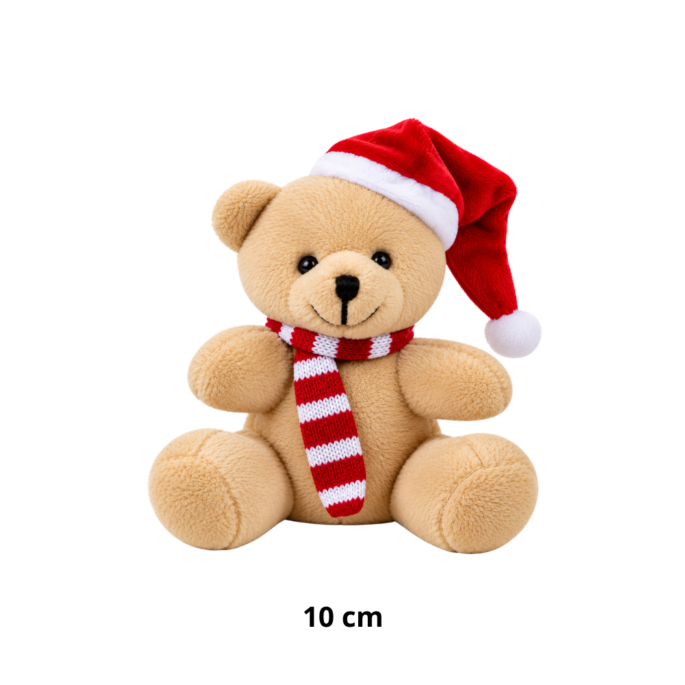 Urso de Pelúcia Enfeite Pequeno de Natal 10cm Multiar