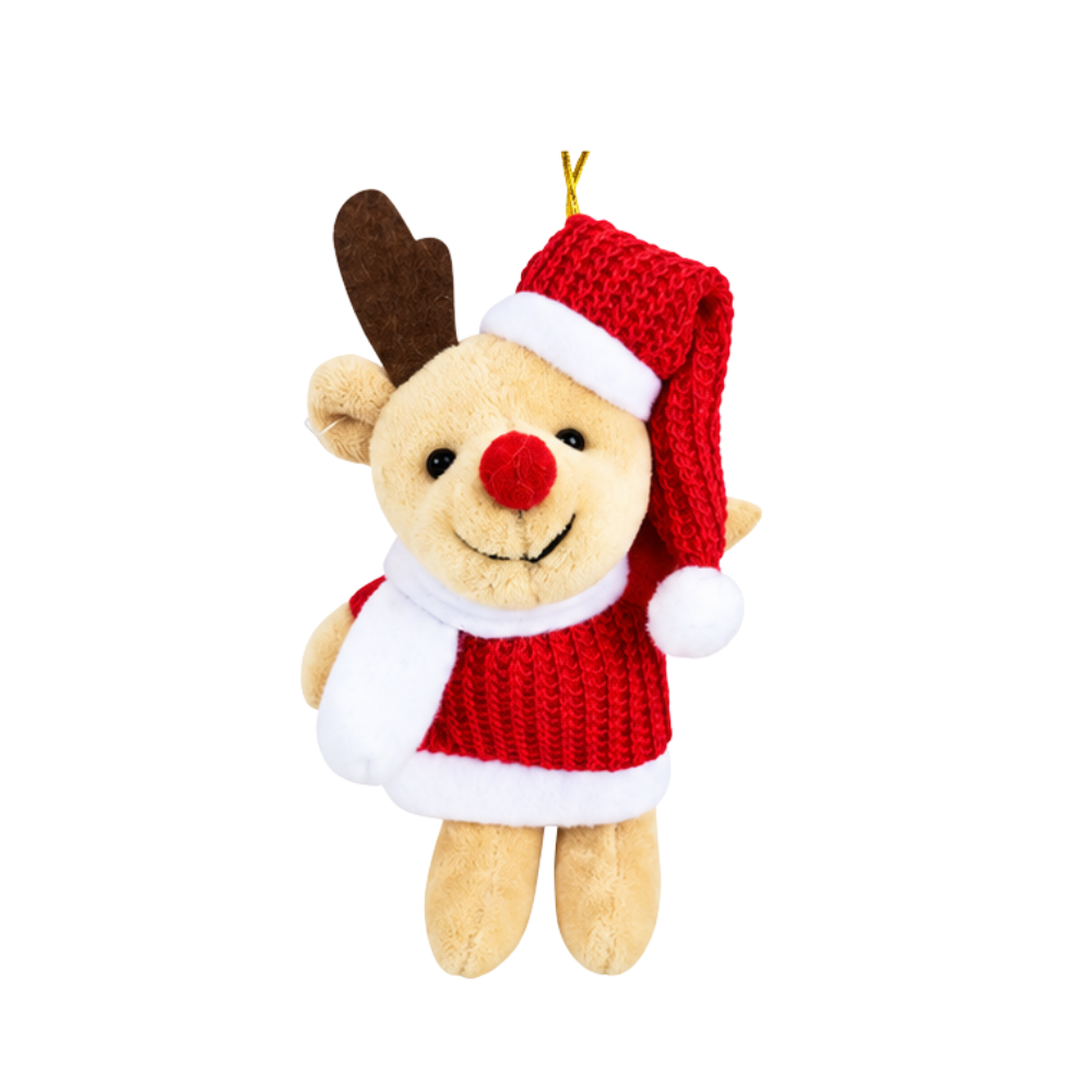 Rena de Pelúcia Decorativa de Natal 12cm Multiart