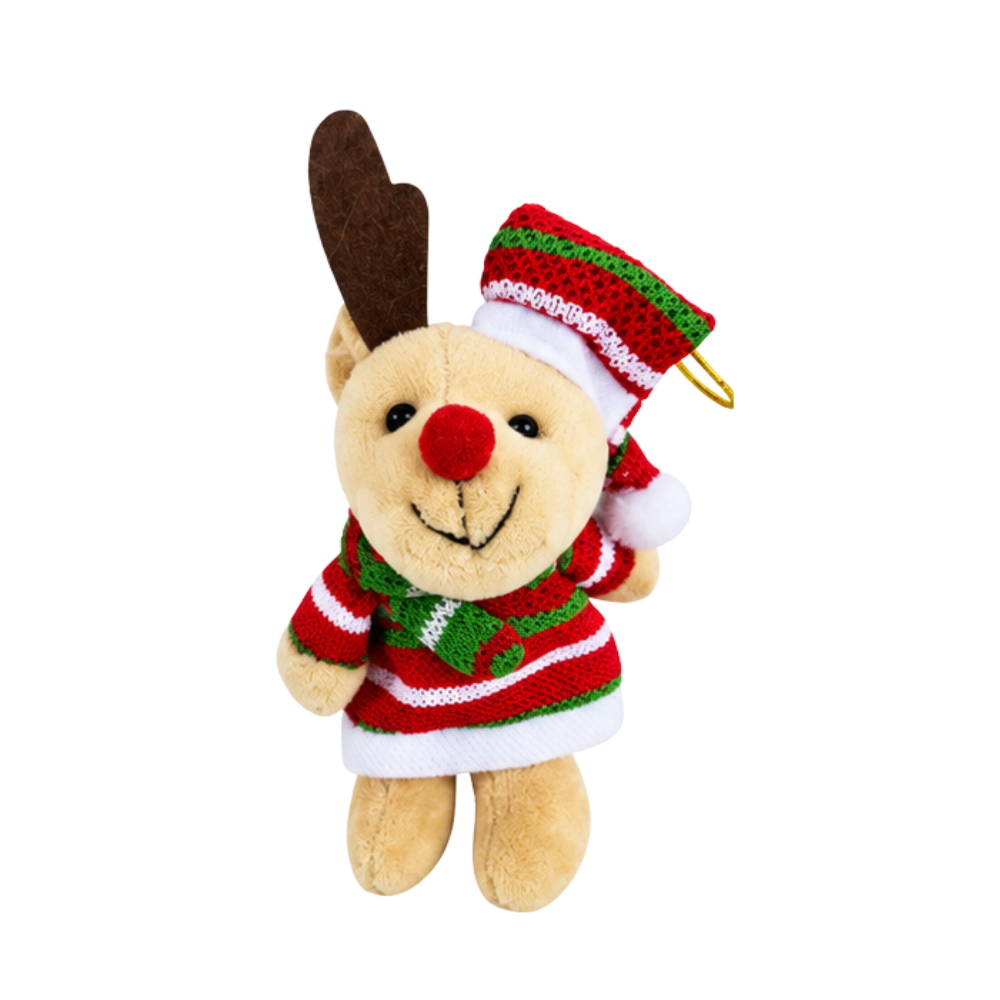 Rena de Pelúcia Decorativa de Natal 12cm Multiart