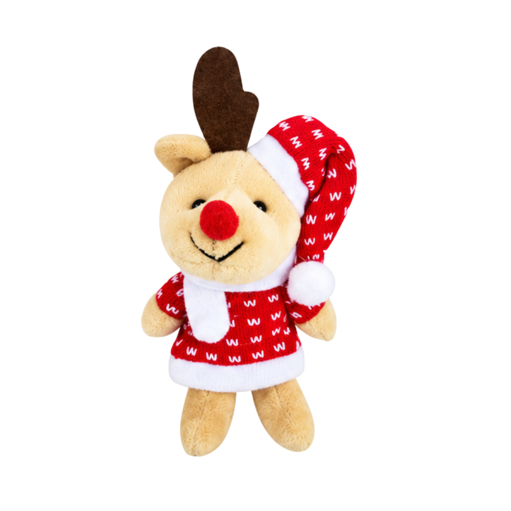 Rena de Pelúcia Decorativa de Natal 12cm Multiart