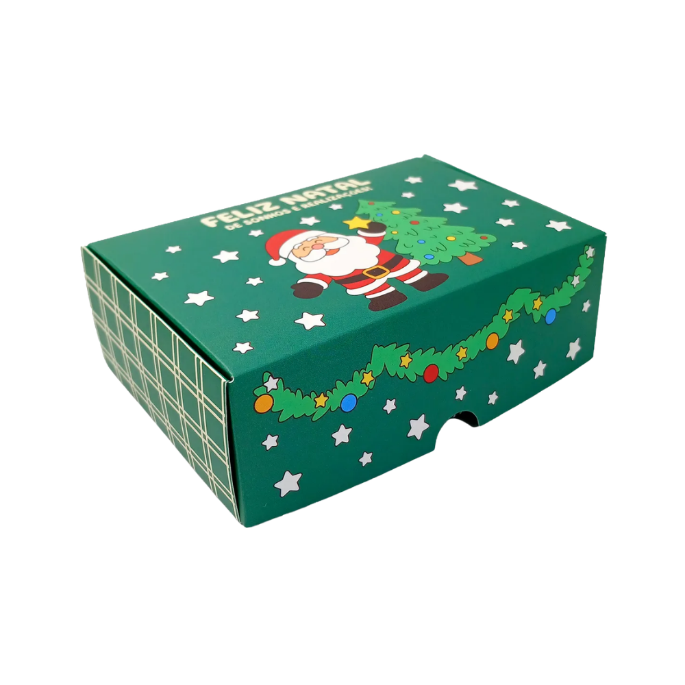 Caixa para Presente de Natal em Papel 12x8x4cm Multiart