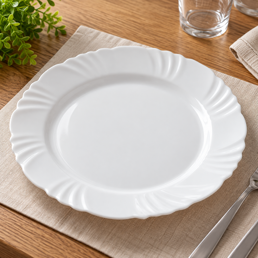 Prato Opaline Pétala Raso 25,5cm Nadir - Cx 3 Unidades