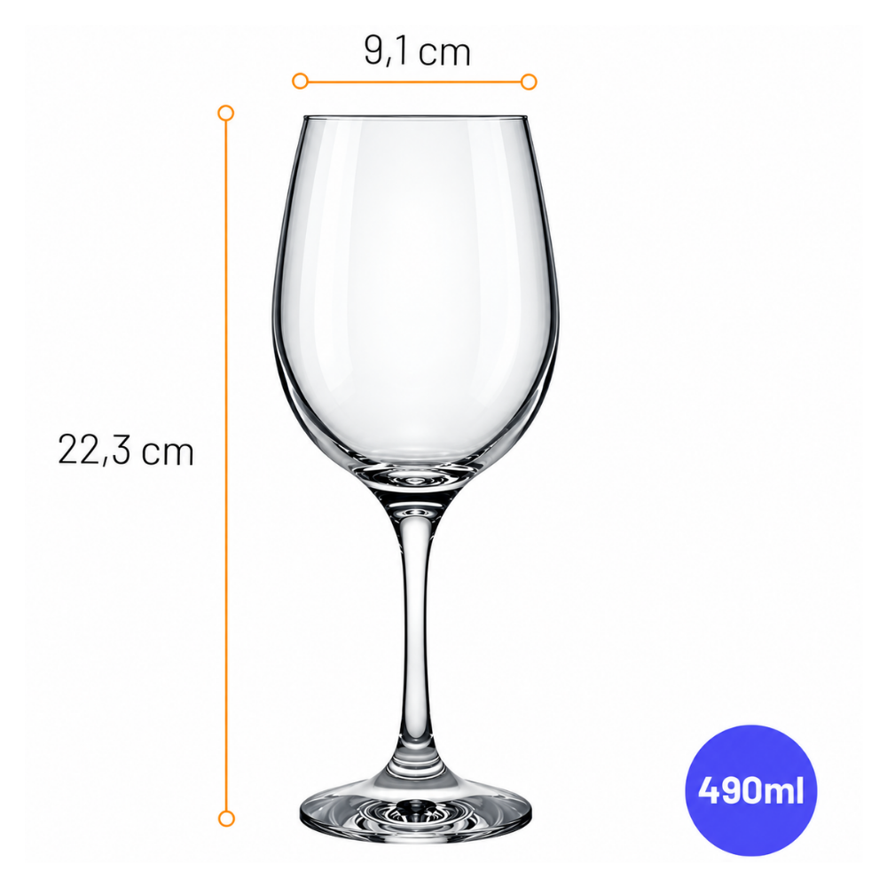 Taca Grande Barone Agua 490Ml - Cx 3 Unidades