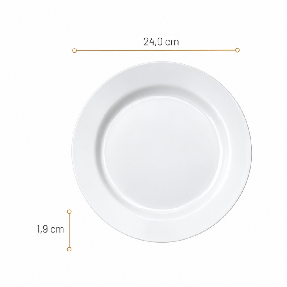Prato Opaline Menu Raso 24cm Nadir - Cx 3 Unidades