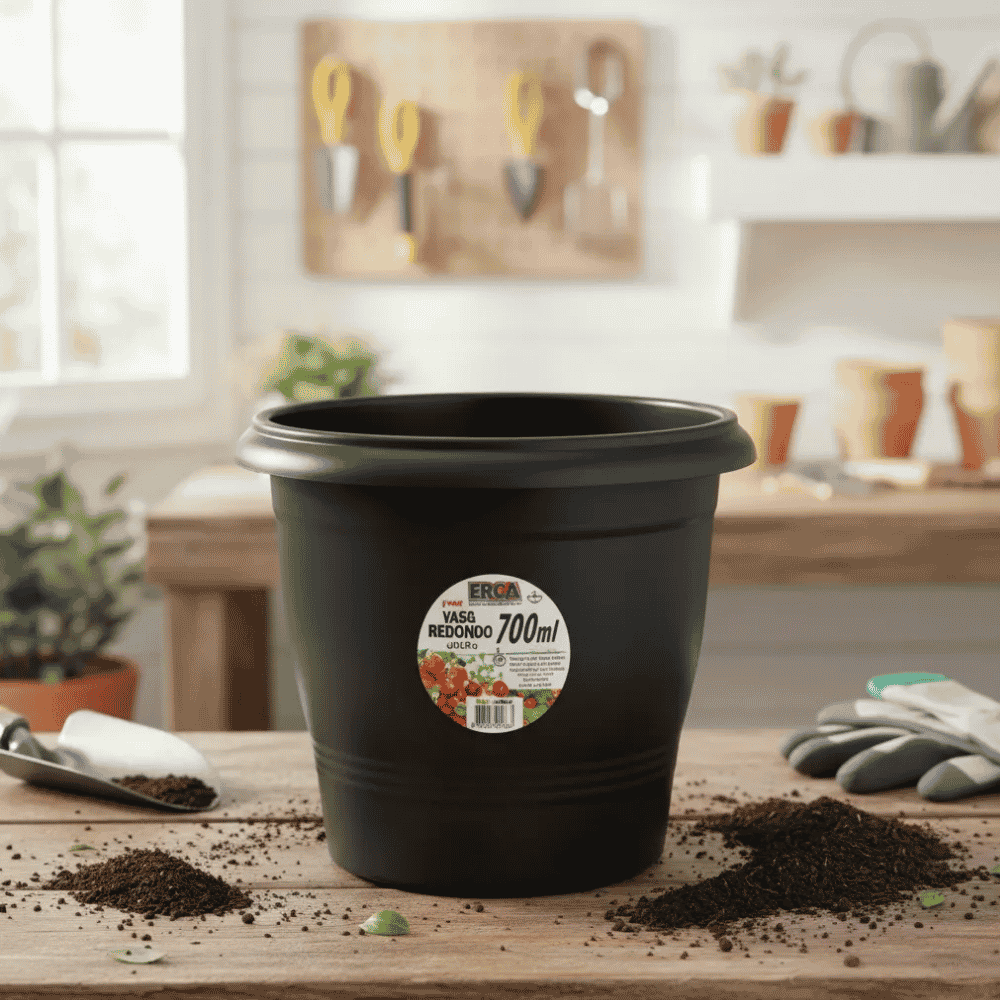 Vaso Redondo Preto 700ml Ercaplast