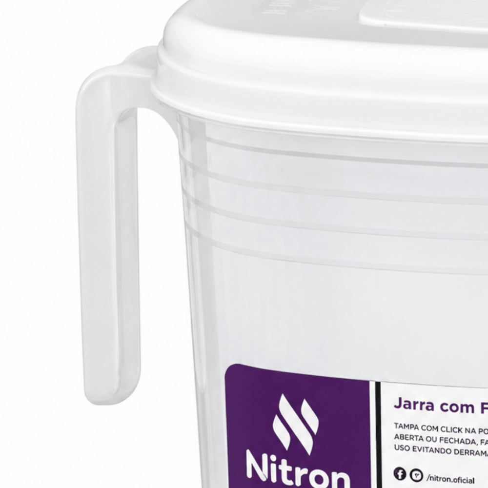 Jarra com Tampa Flip Top Branca 4L Nitron