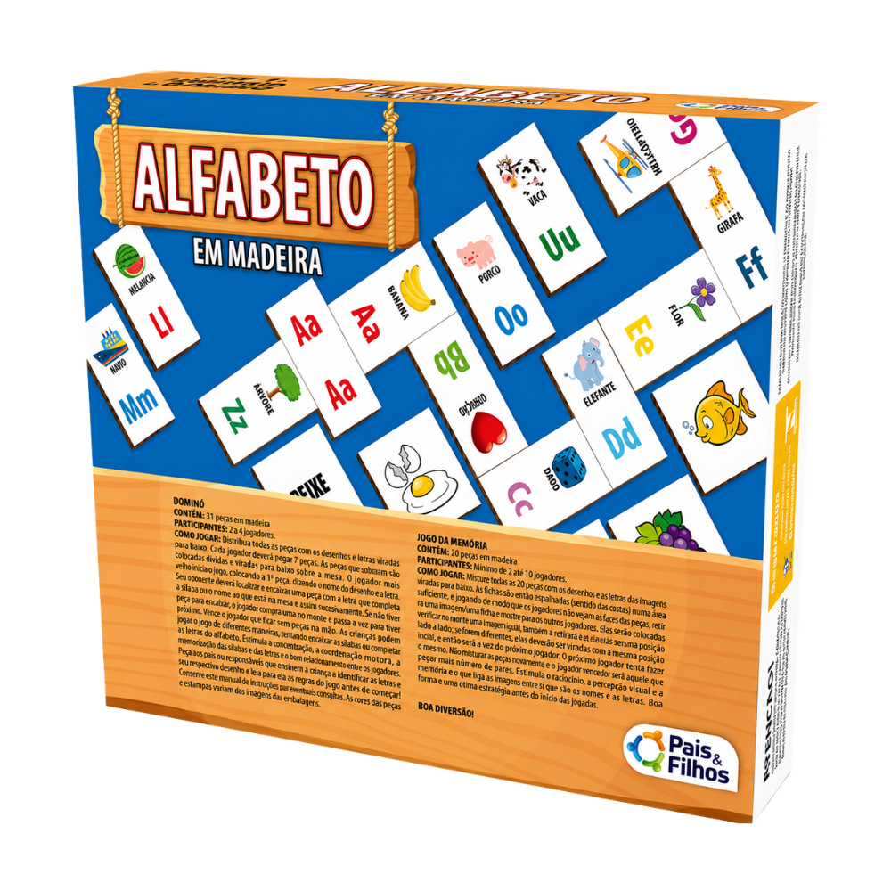 Alfabeto em Madeira 51 Peças Gala