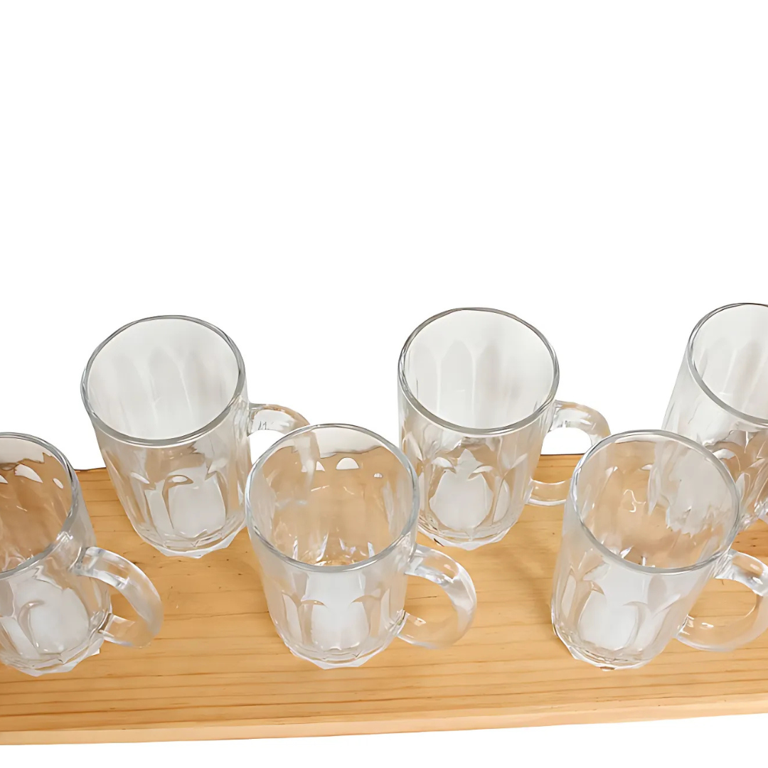 Kit C/6Pçs Caneca De Vidro 319Ml