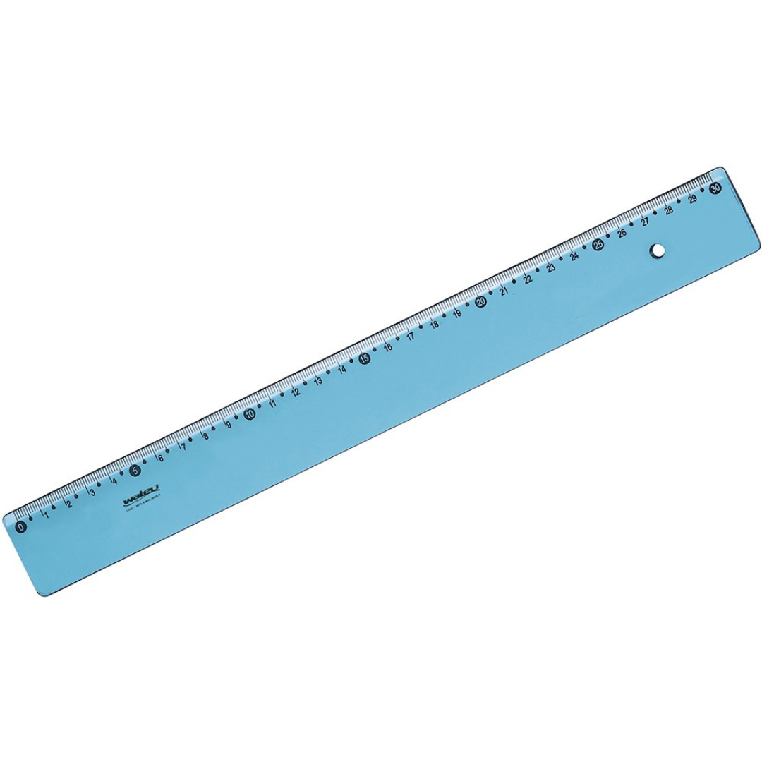 Regua 30Cm New Line Azul Waleu