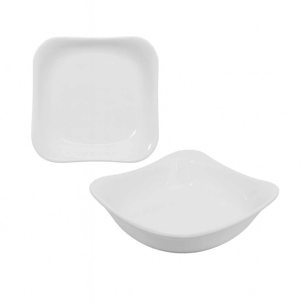 Saladeira Quadrada Branca Melamina Utilgoods