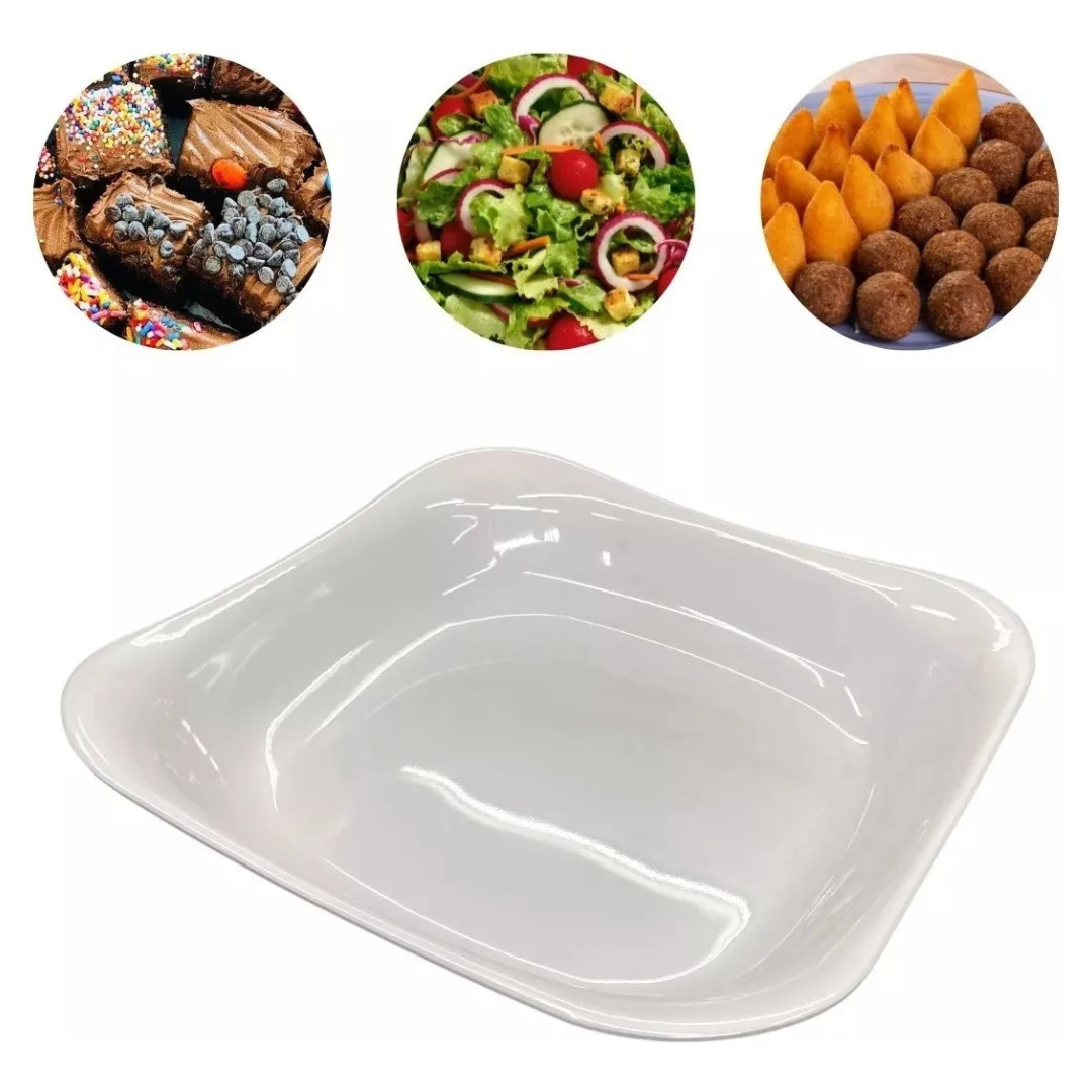 Saladeira Quadrada Branca Melamina Utilgoods
