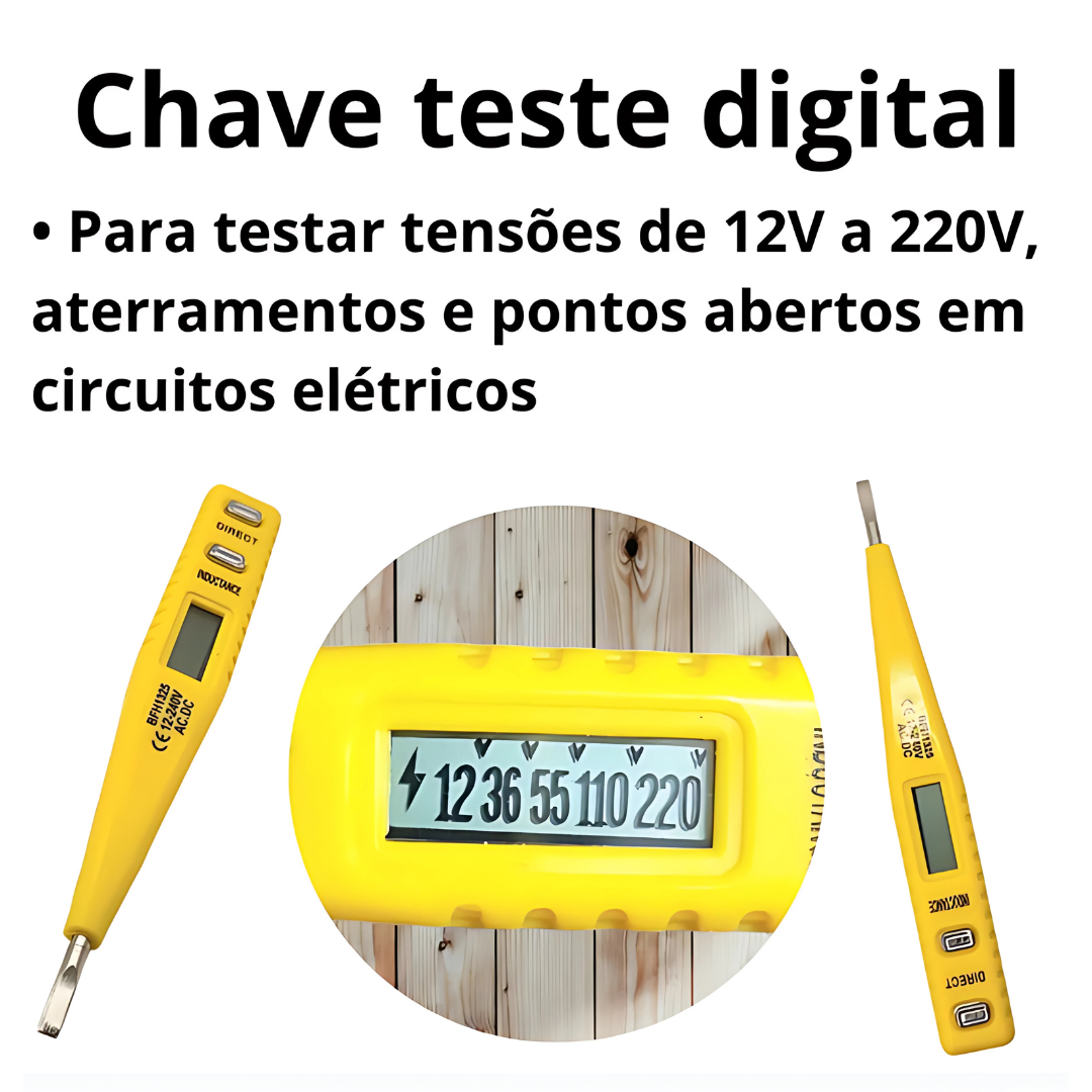 Chave Teste Digital Ac/Dc Bestfer