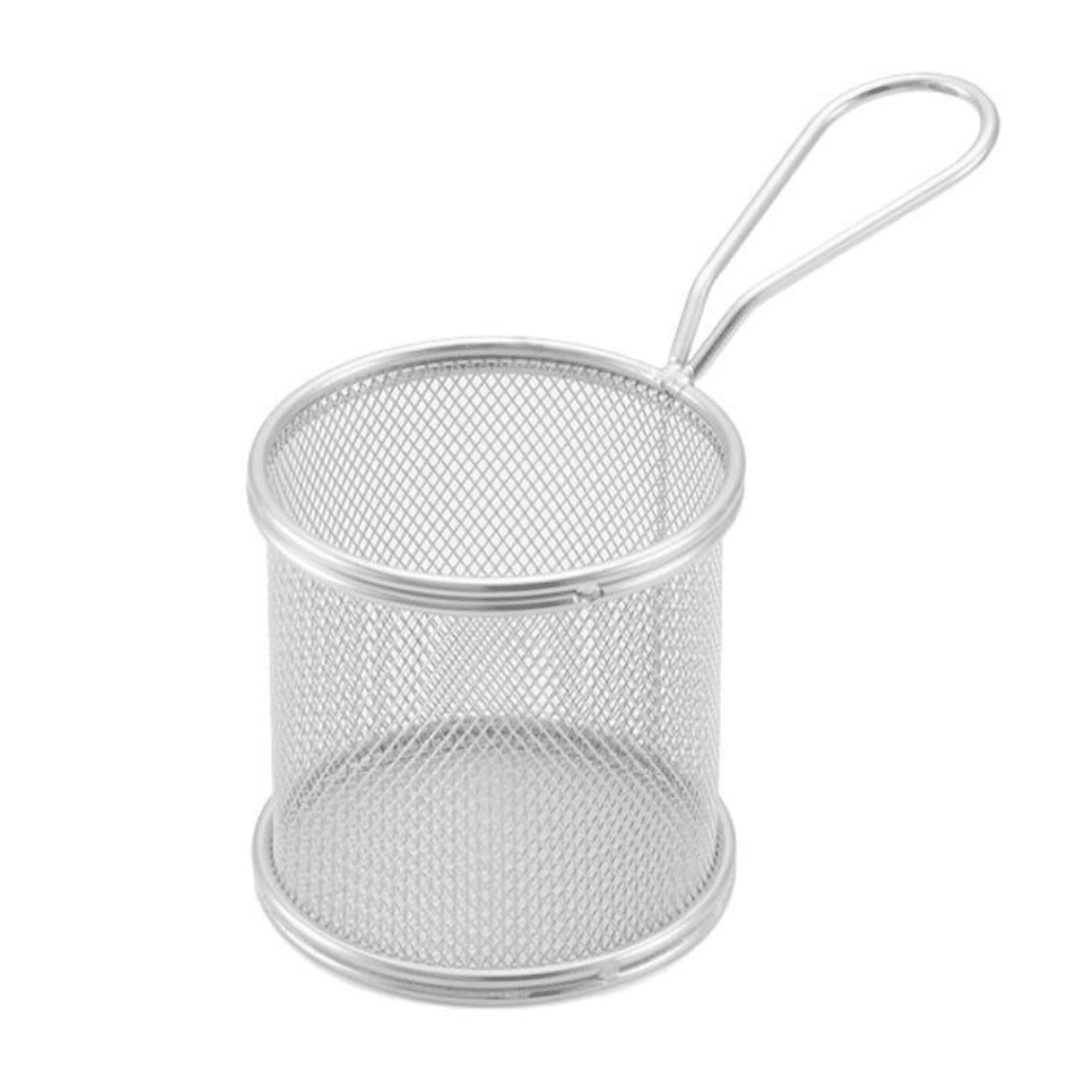 Cesta Redonda para Servir Porções Inox Kehome