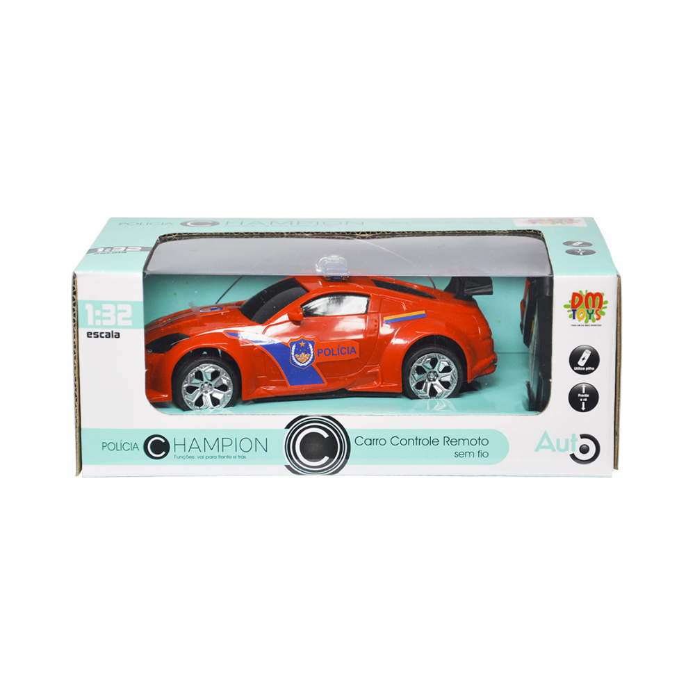 Carro de Polícia Controle Remoto Sem Fio DM Toys