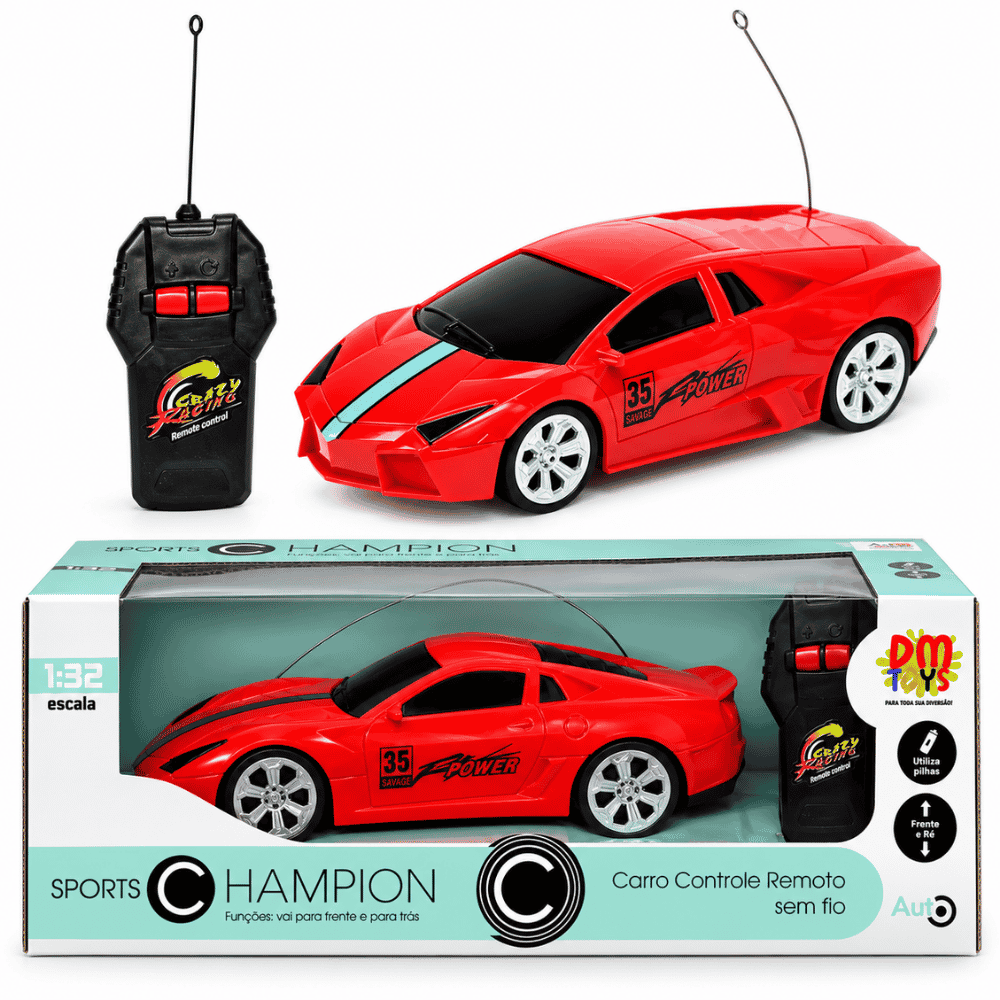 Carro Controle Remoto sem Fio Sport DMBrasil