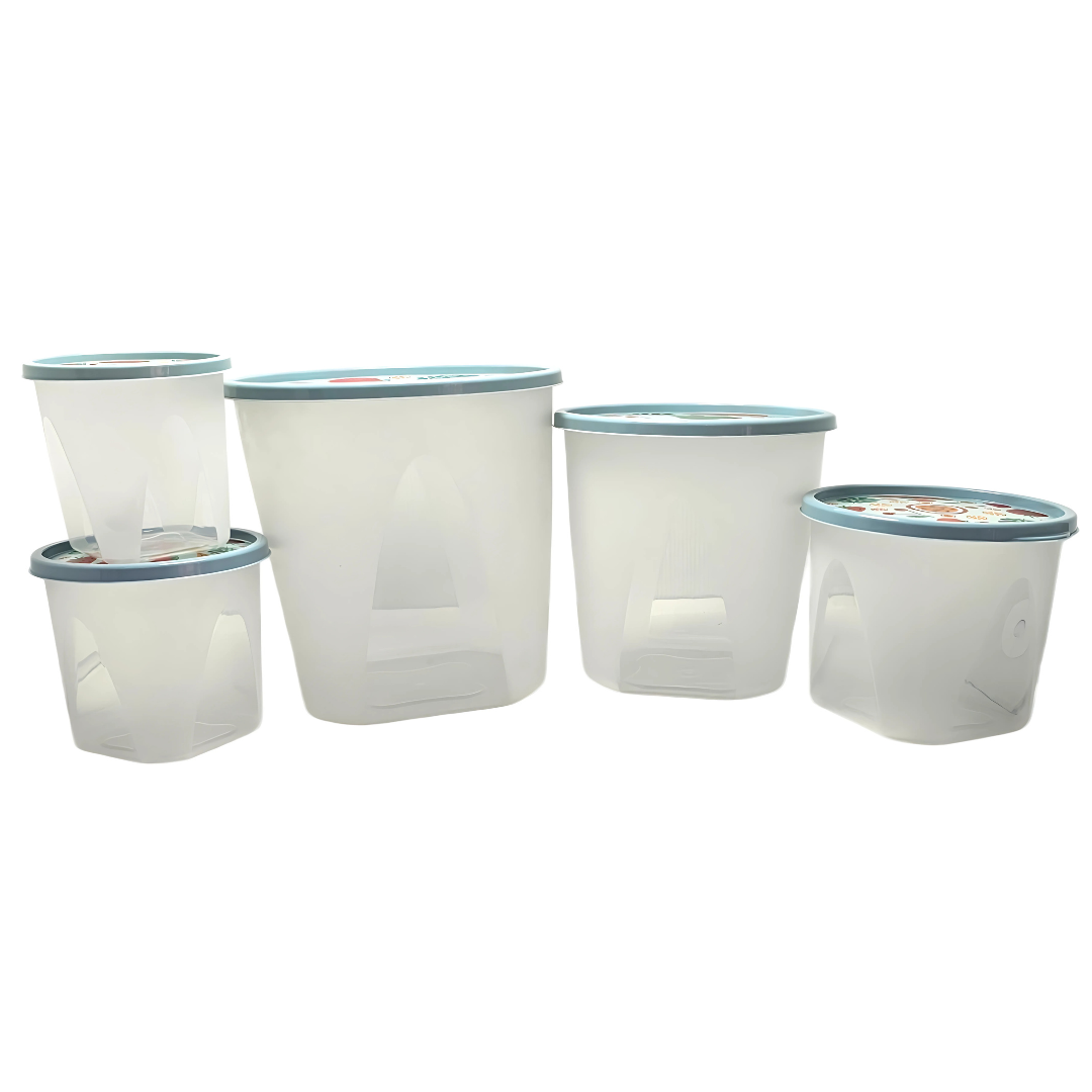 Conjunto Pote Mantimento Redondo 5 Peças Jaguar