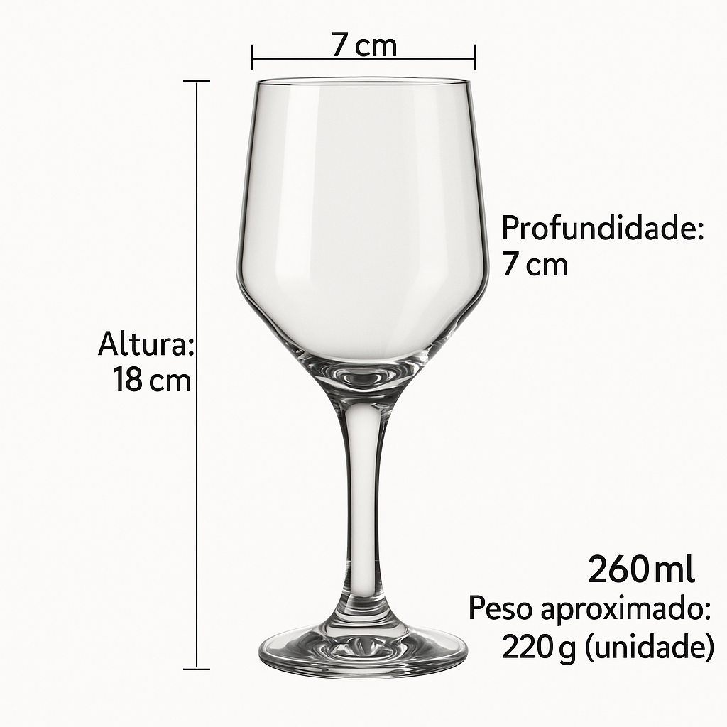 Taça Vinho Buffet 260Ml Nadir - Cx 24 Unidades