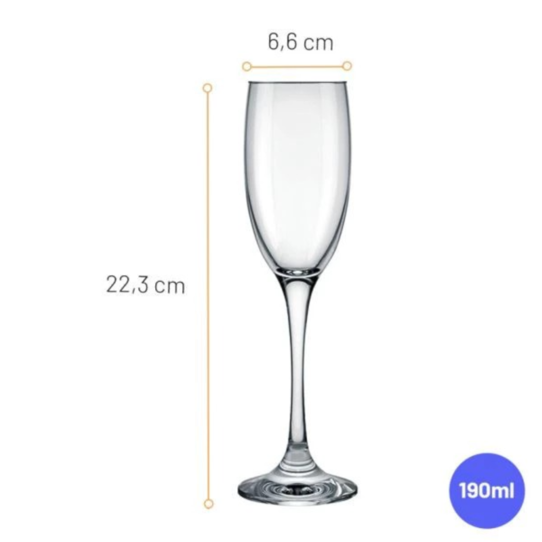 Taca Barone Champanhe 190Ml Nadir - Cx 12 Unidades