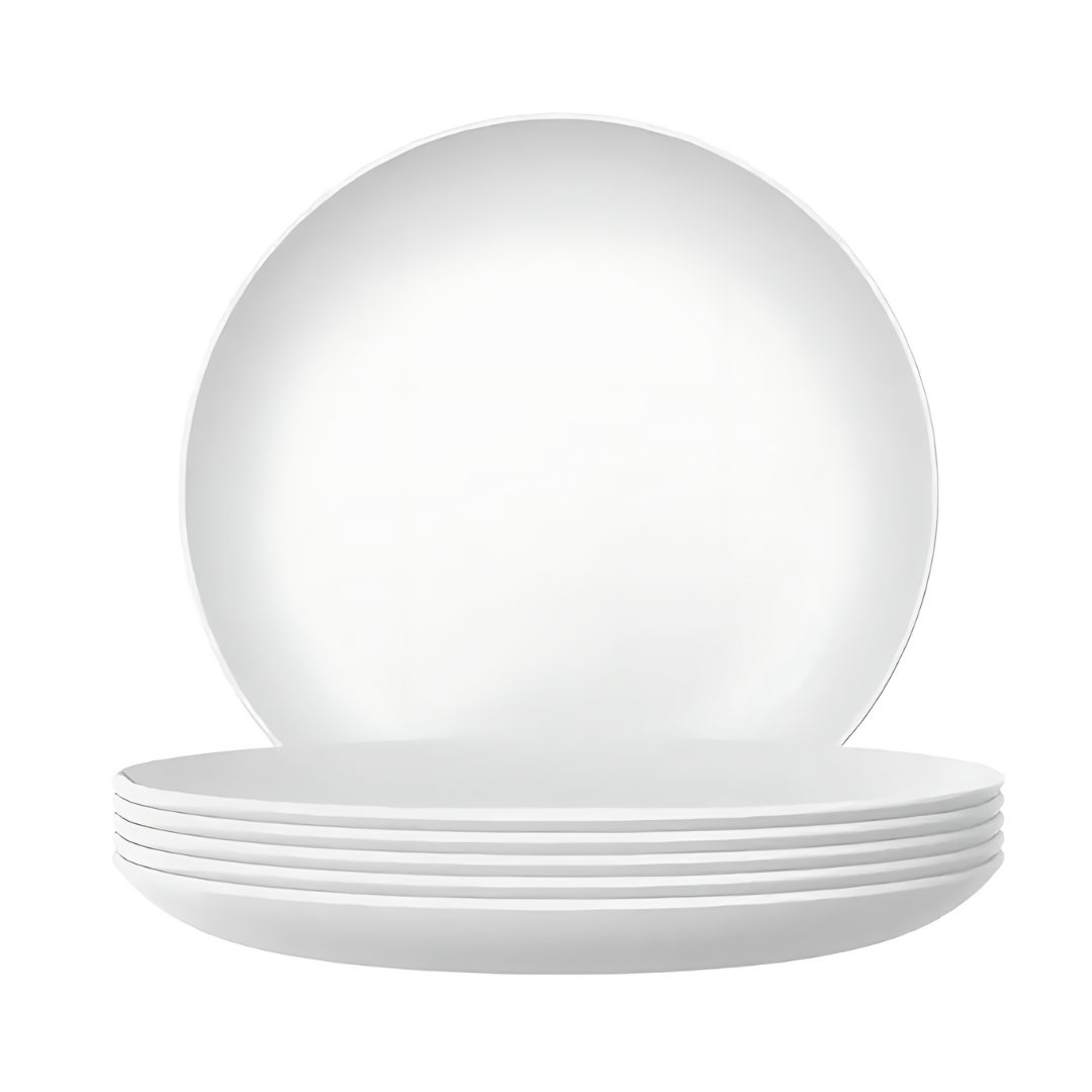 Prato Sobremesa Vidro Nadir Opaline Blanc 19Cm - Cx 24 Unidades