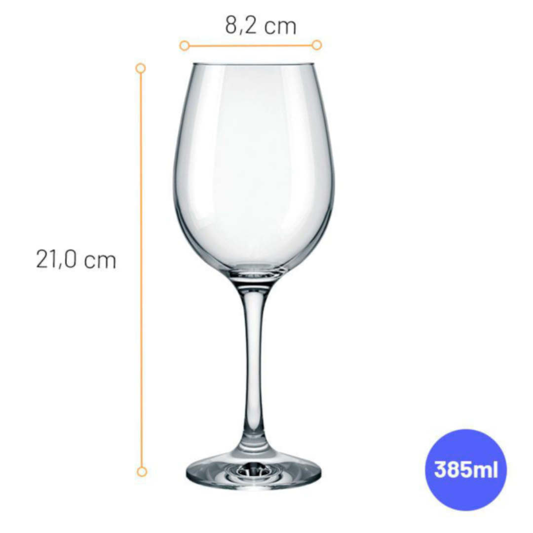 Taça Vinho/Agua  Barone 385Ml Nadir - Cx 12 Unidades