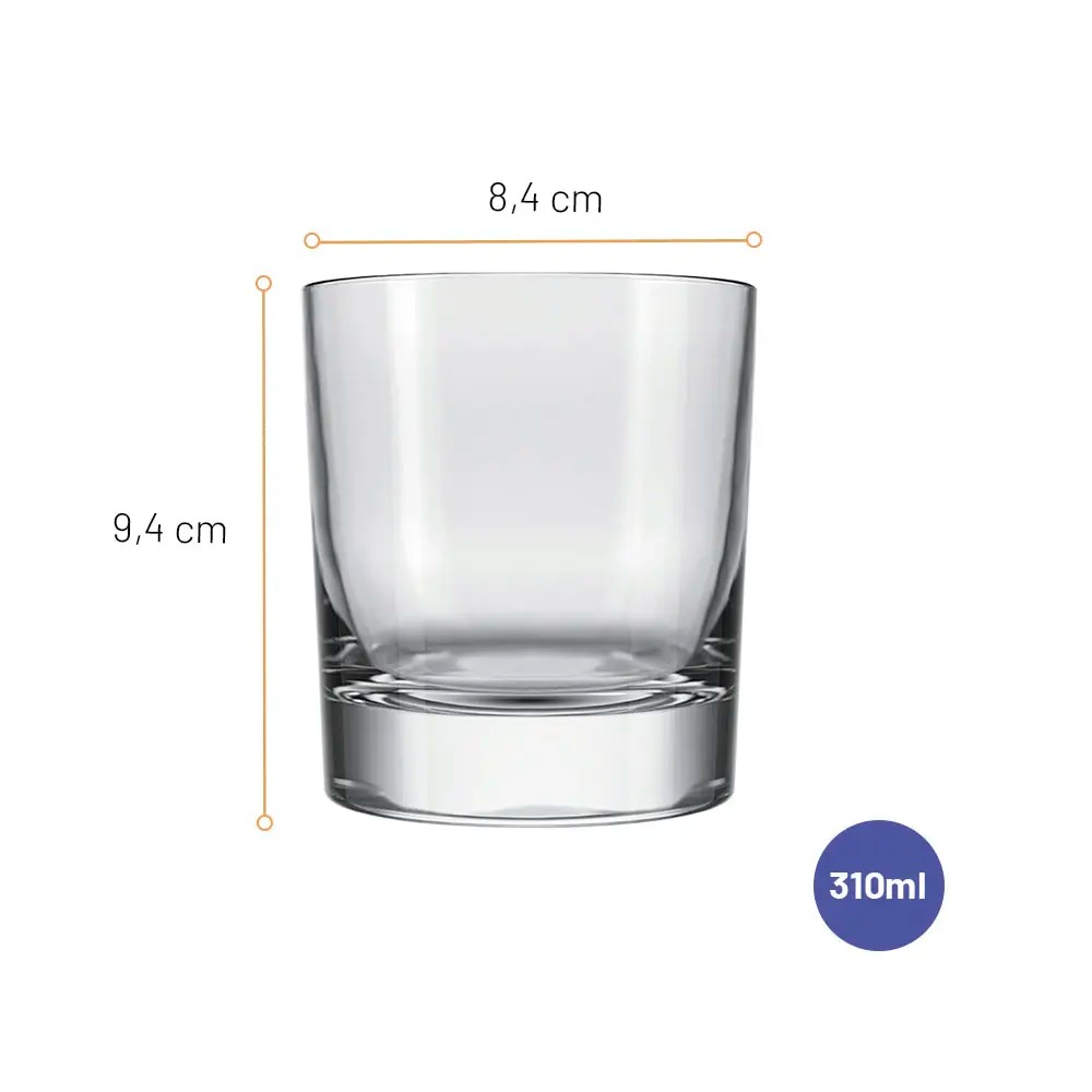 Copo Whisky Atol Rocks 310Ml - Cx 12 Unidades